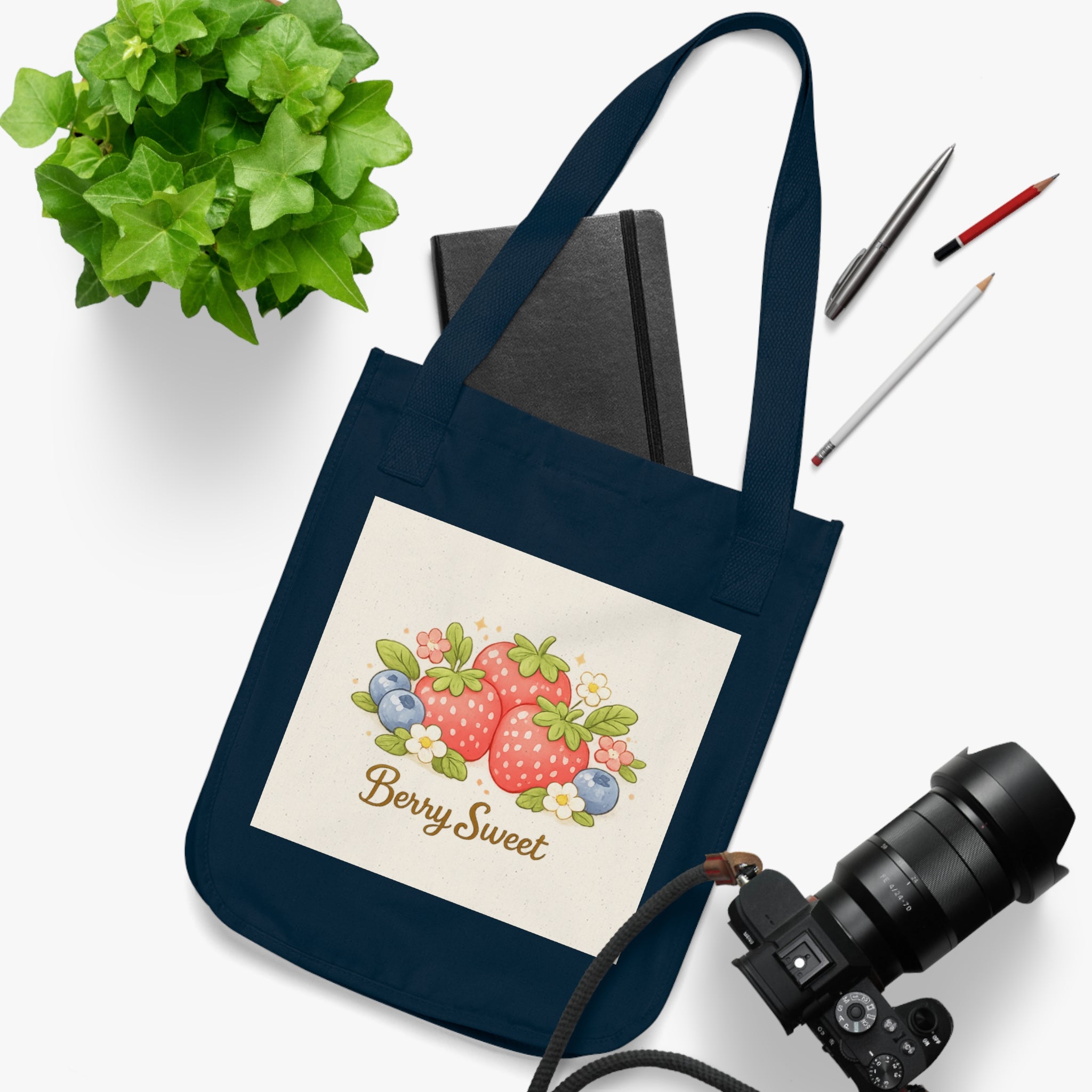 Tote Bag — 'Berry Sweet' Strawberry Canvas Tote | Cute Fruit Market Shopper