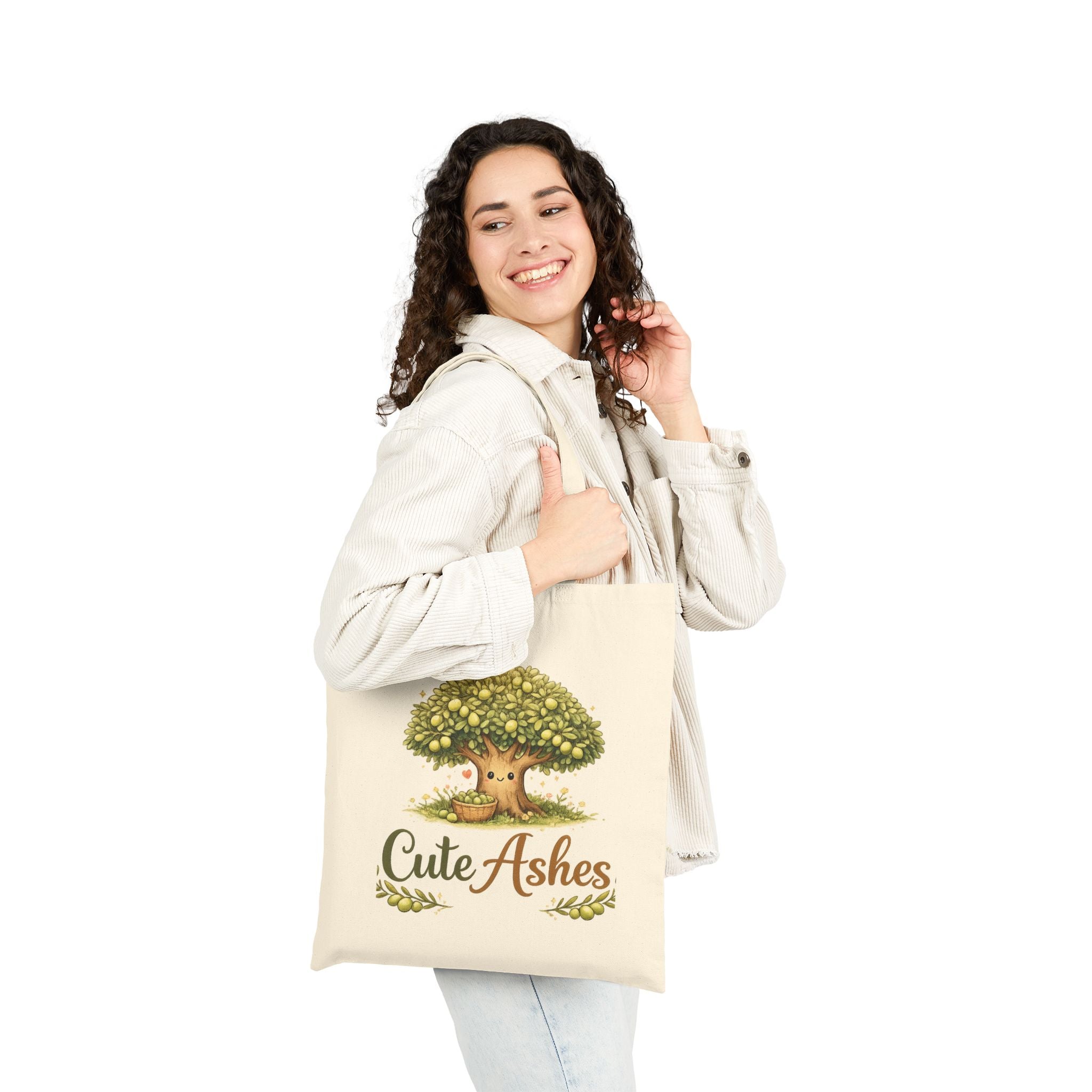 Tote Bag — Cute Ashes Tree Illustration Cotton Canvas Tote
