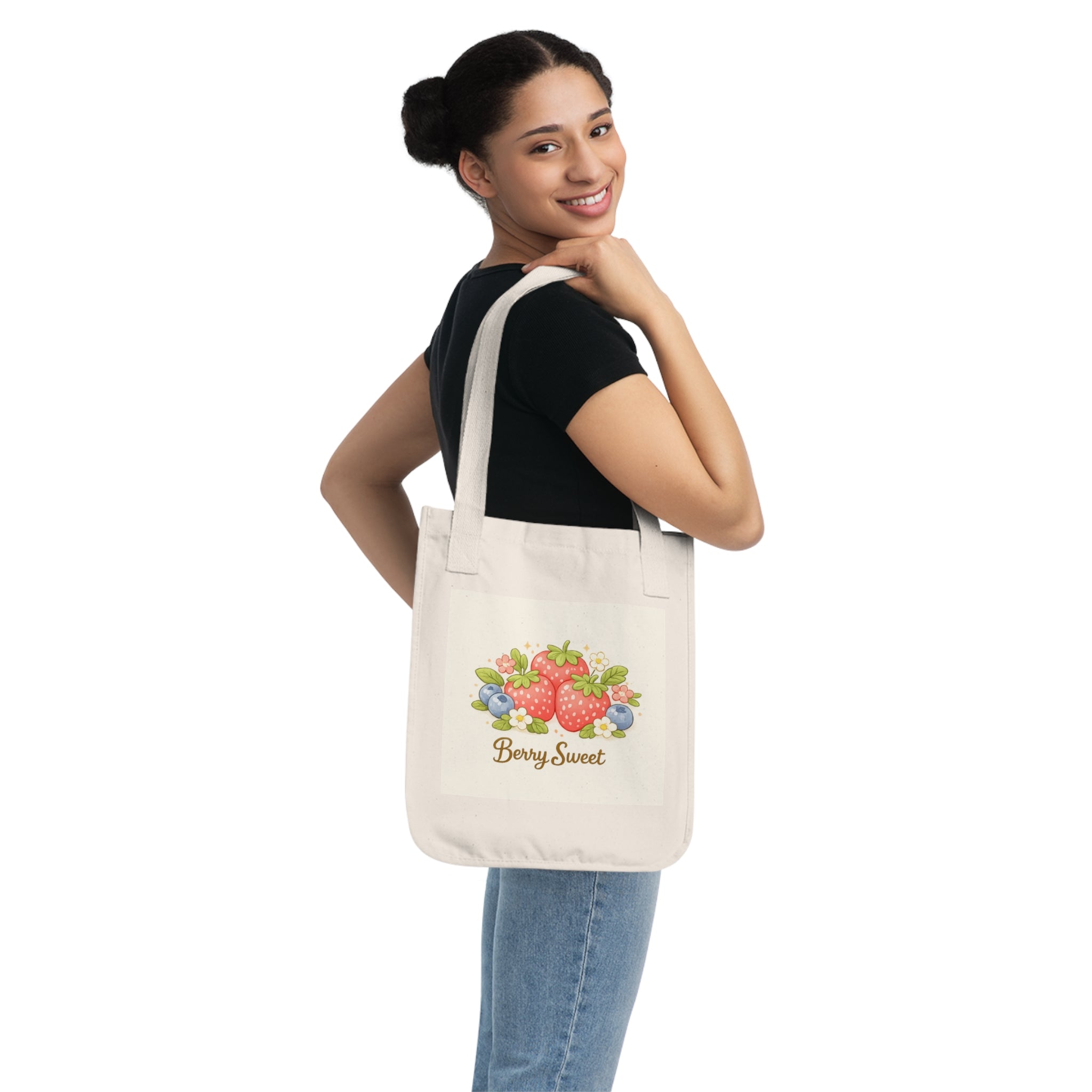 Tote Bag — 'Berry Sweet' Strawberry Canvas Tote | Cute Fruit Market Shopper