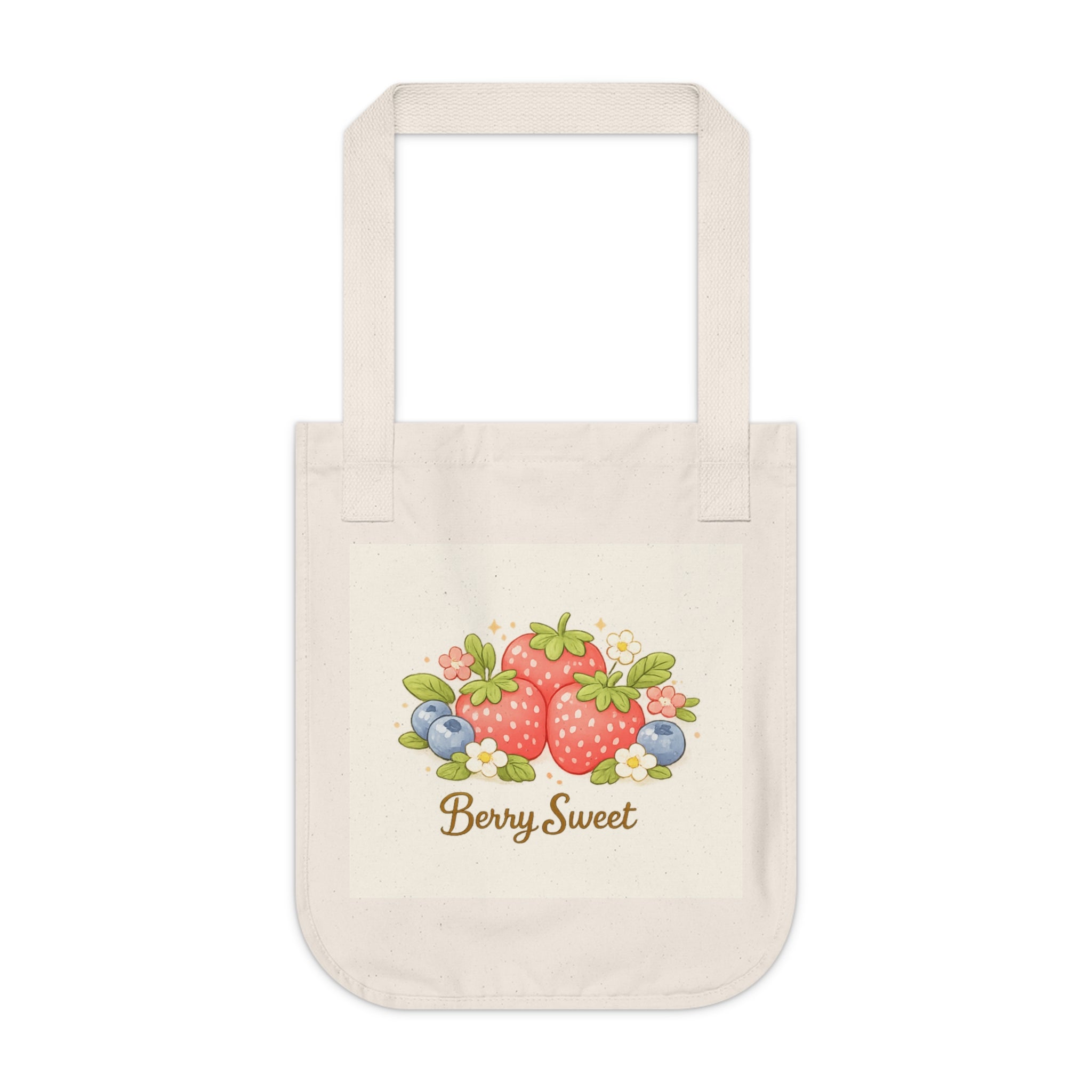 Tote Bag — 'Berry Sweet' Strawberry Canvas Tote | Cute Fruit Market Shopper