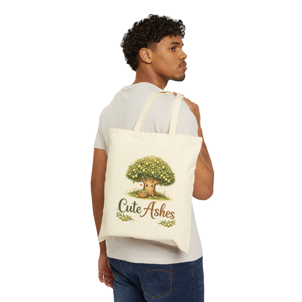 Tote Bag — Cute Ashes Tree Illustration Cotton Canvas Tote
