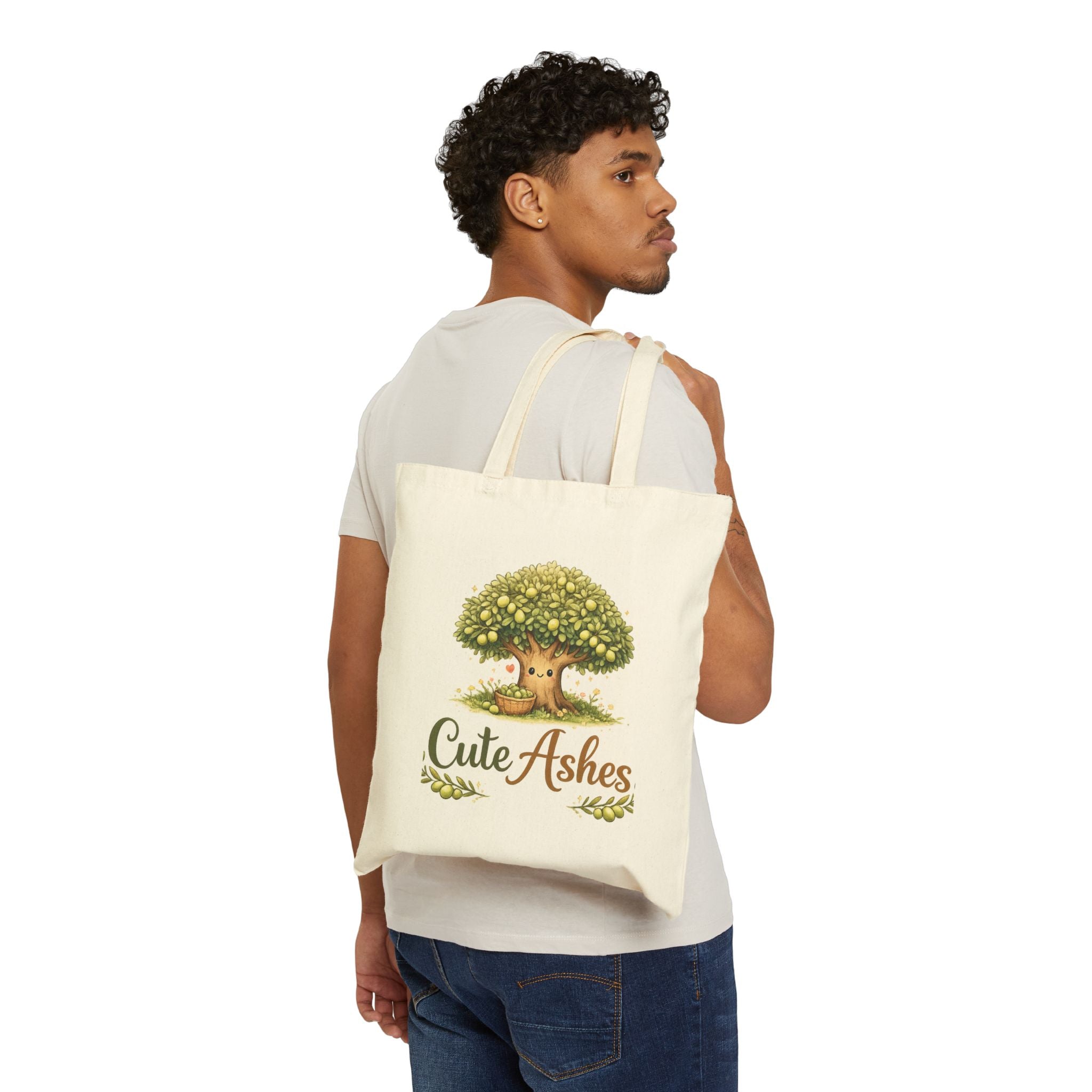 Tote Bag — Cute Ashes Tree Illustration Cotton Canvas Tote